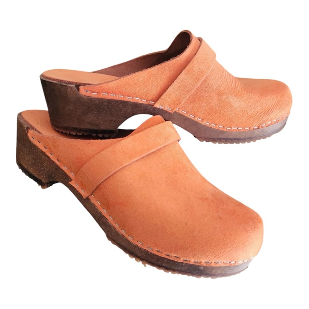 Lotta Orange Suede Clog Mules